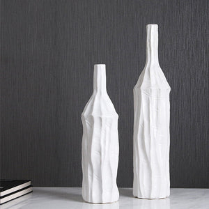 Simple White Art Slender Vase - HOUSYE