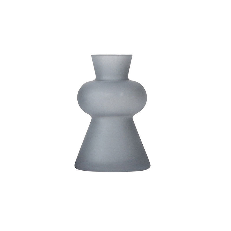 Minimalist Glass Cone Gray Vase Table Top Decoration - HOUSYE