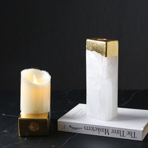 Simple Natural Spar Candlestick Desktop Decoration - HOUSYE