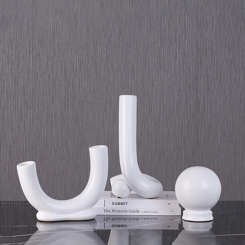 Irregular White Ceramic Abstract Ornaments - HOUSYE