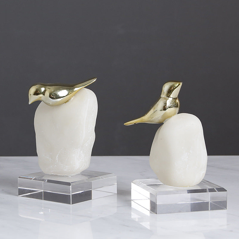 Simple Resin Golden Small Bird - HOUSYE