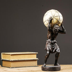 Vintage Resin Bronze Atlas Sculpture - HOUSYE