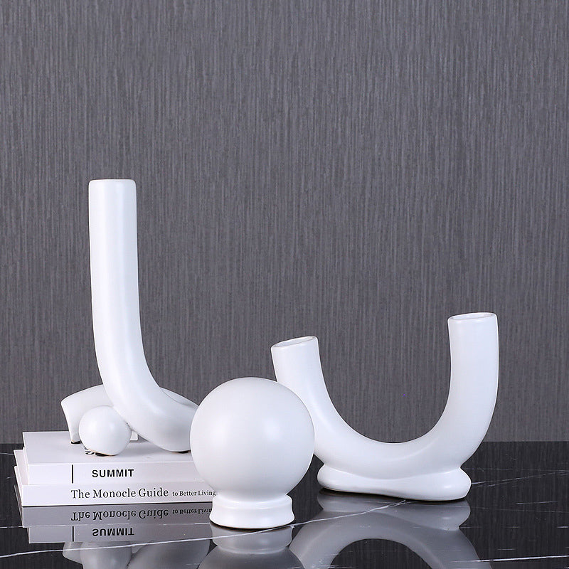 Irregular White Ceramic Abstract Ornaments - HOUSYE