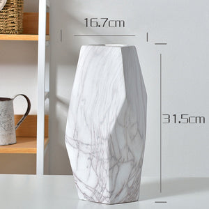 Grey Marble Texture Geometric Cutting Table Vase - HOUSYE