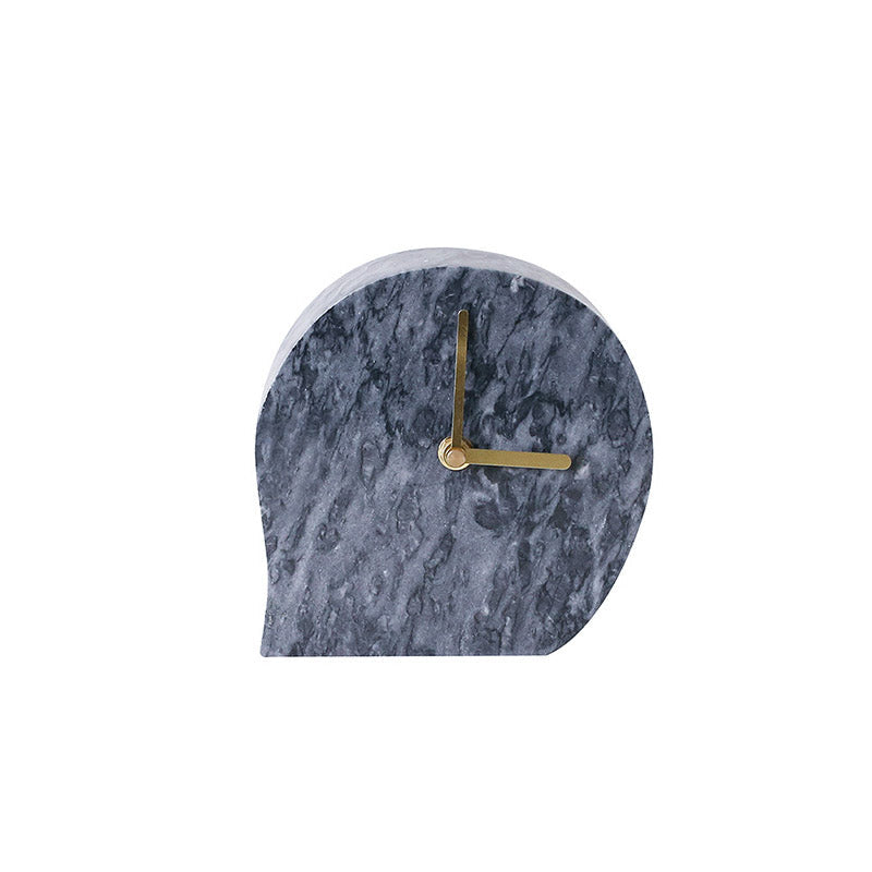 White and Black Marble Creative Minimalist Table Clock - HOUSYE