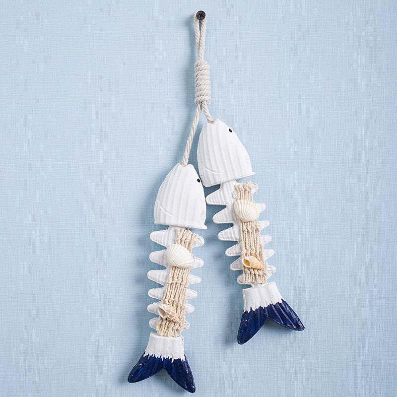 Wood Fish Bones Wall Hanging Decoration-2pcs - HOUSYE