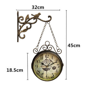 Retro Two-sided Wall Clock - HOUSYE