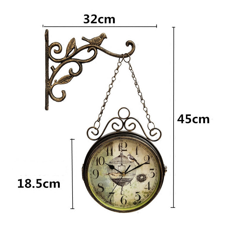 Retro Two-sided Wall Clock - HOUSYE