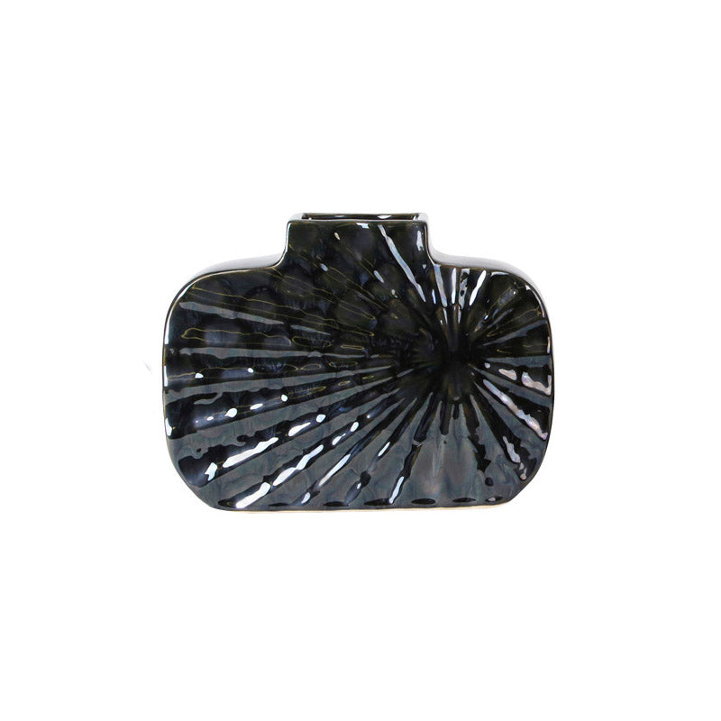 Modern Ceramic Creative Geometry Black Vase - HOUSYE