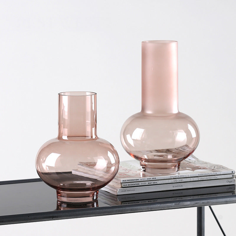 Pink Transparent Glass Vase - HOUSYE