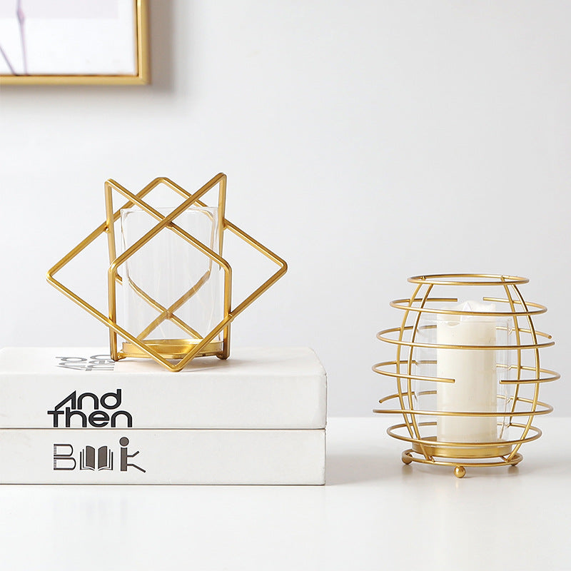 Geometric Metal Candle Holder - HOUSYE