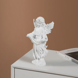 Modern White Angel Resin Sculpture - HOUSYE