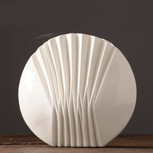 White Shell Ceramic Vase - HOUSYE