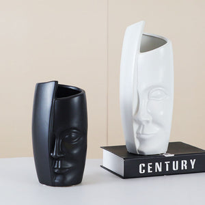 Face Shape Ceramic Vase - HOUSYE