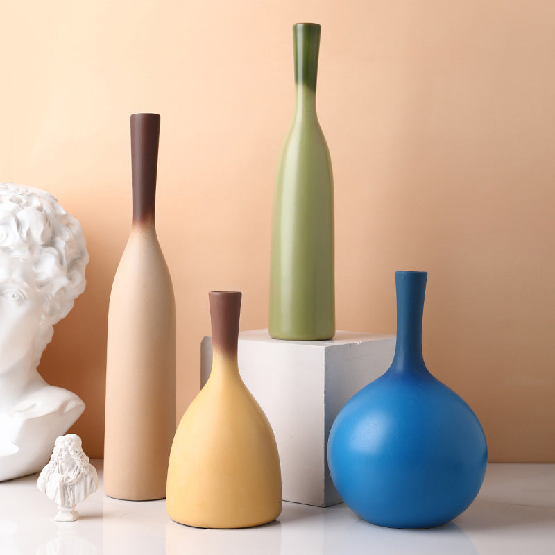 Simple Morandi Pure Color Vase - HOUSYE