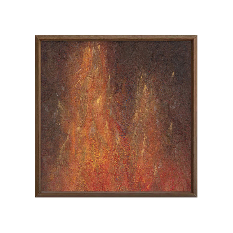 Abstract Oil Painting of Fire