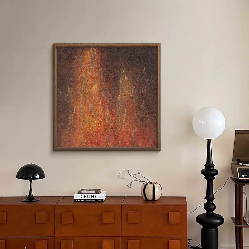 Abstract Oil Painting of Fire