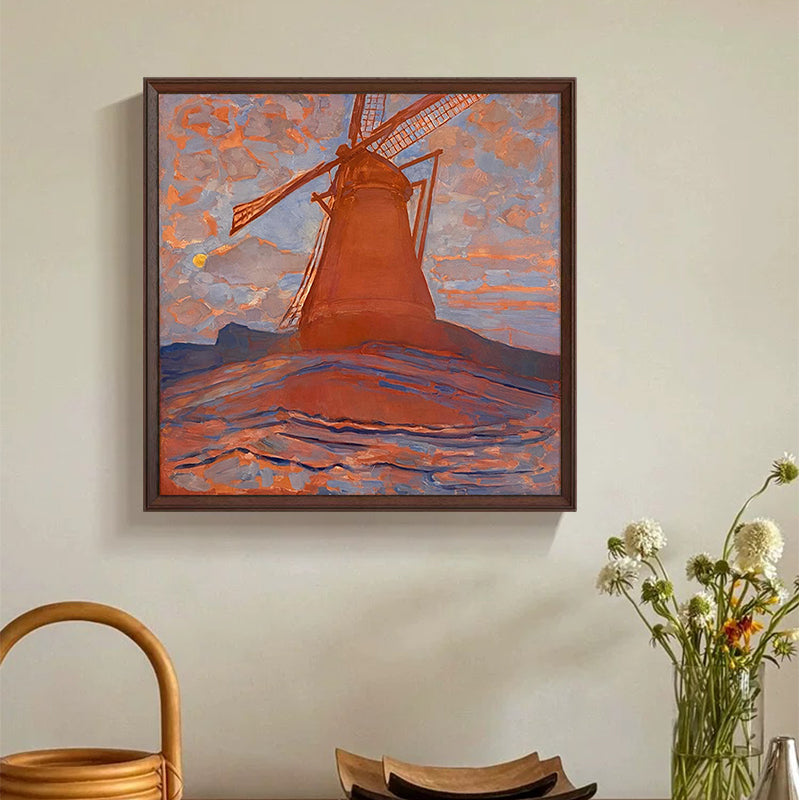 Dutch Windmill House Oil Painting