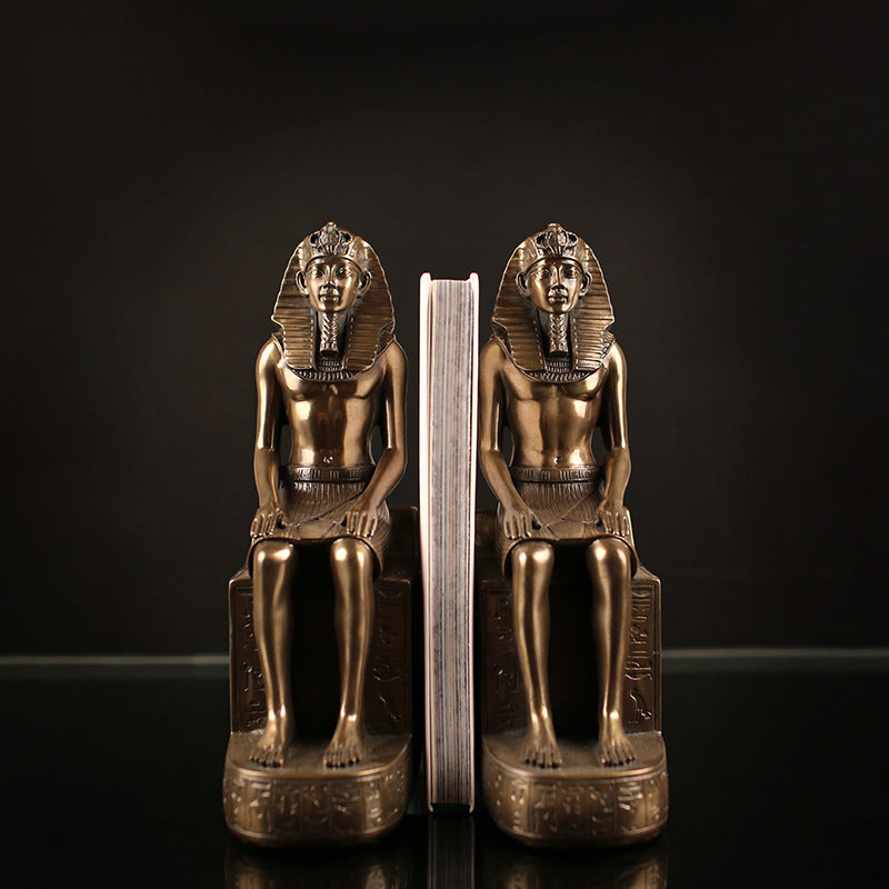 Egyptian Pharaoh Sculpture Bookends - HOUSYE