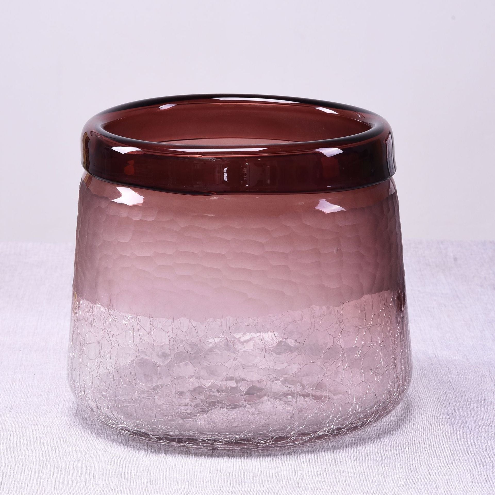 Ice Crack Gradient Color Glass Vase - HOUSYE