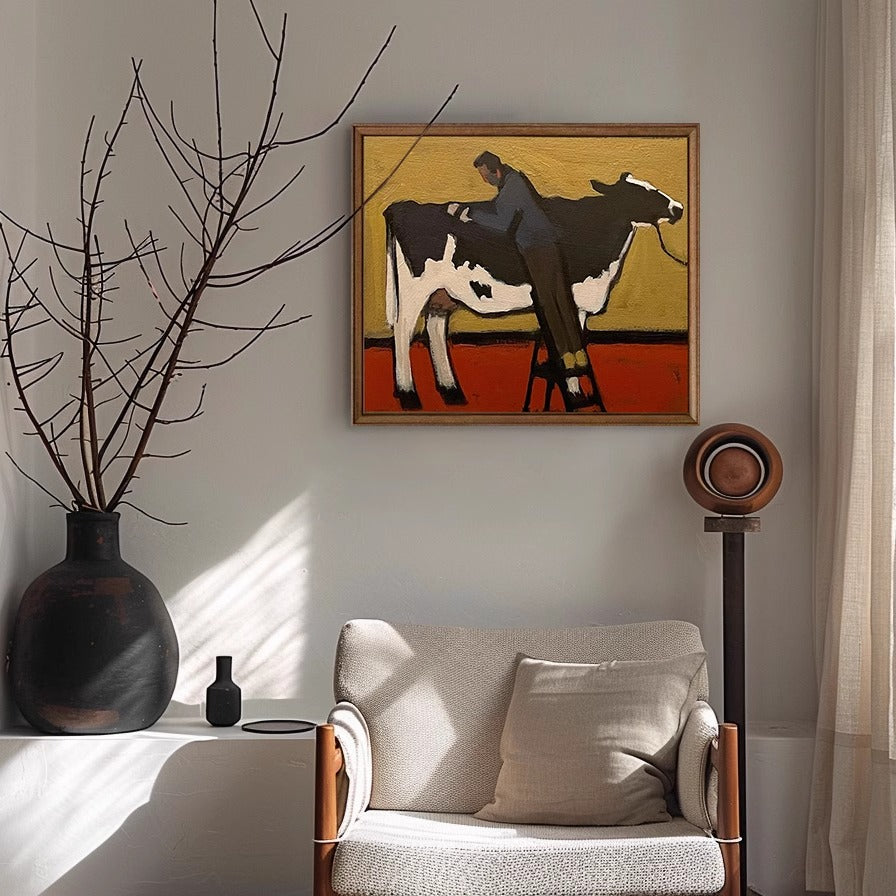 Oil Painting of Cow's Gift