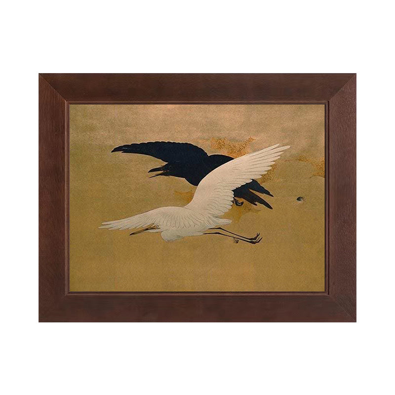 Oil Painting of Crane Dancing