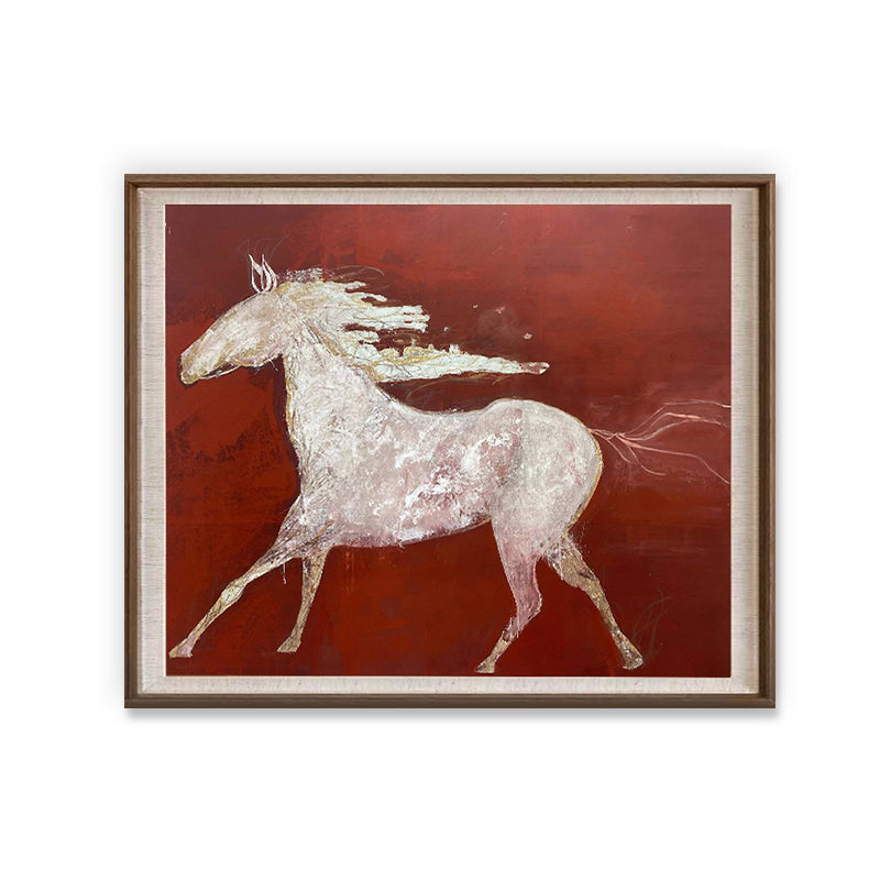 Oil Painting of Running Horse