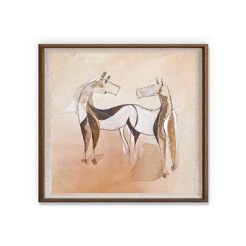 Oil Painting of Two Horses