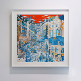 Silk Fabric City Landscape Wall Art