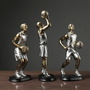 Silver Gold Basketball Player Sculpture - HOUSYE