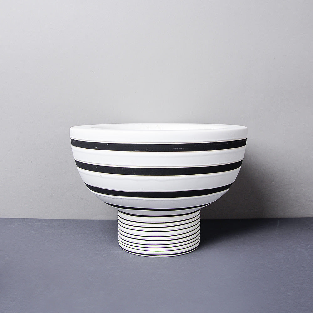 Ceramic Striped Vase - HOUSYE