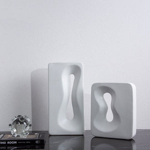 Modern Ceramic Creative Hollow Square Hole Vase - HOUSYE