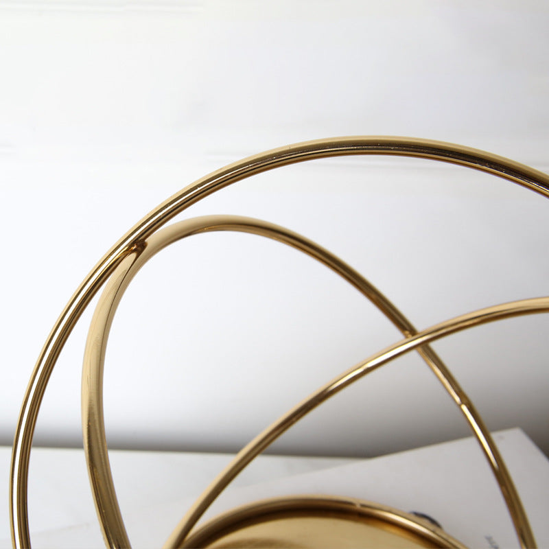 Modern Electroplated Gold Metal Circle Candle Holder - HOUSYE