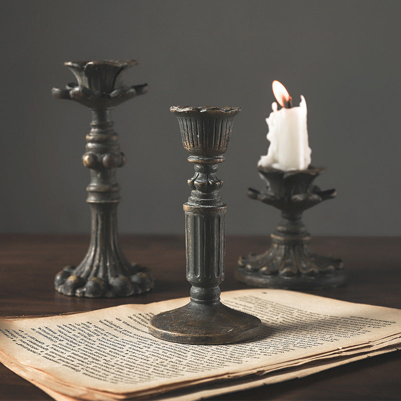 Vintage Resin Bronze Candle Holder - HOUSYE