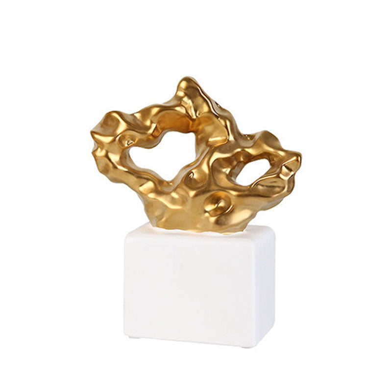 Simple Abstract Golden Ceramic Artware - HOUSYE