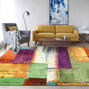 Multicolor Mosaic Rectangular Rugs - HOUSYE