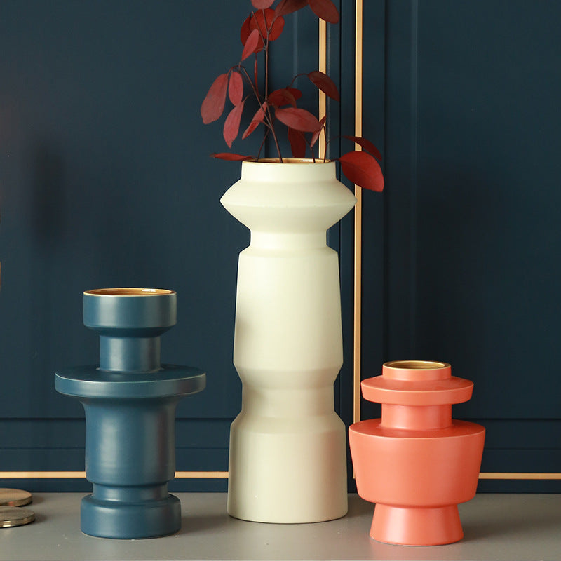 Modern Morandi Ceramic Totem Vase - HOUSYE