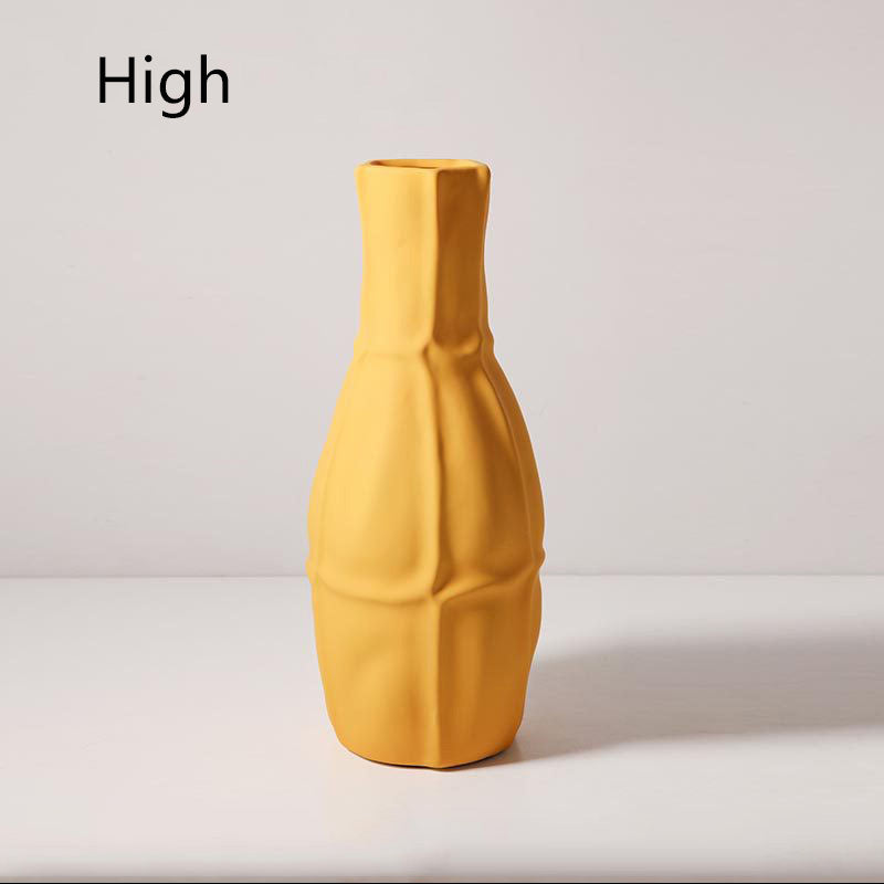 Simple Ceramic Vase In Morandi - HOUSYE