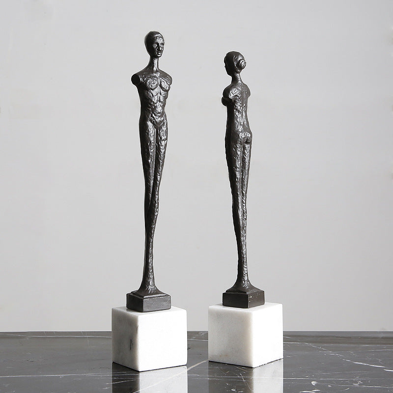 Bronze and Black Metal Marble Figures - HOUSYE