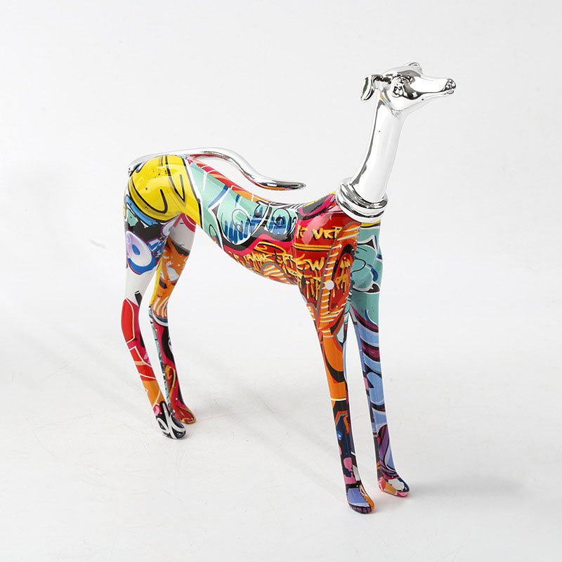 Abstract Dobermann Colorful Plating Sculpture - HOUSYE