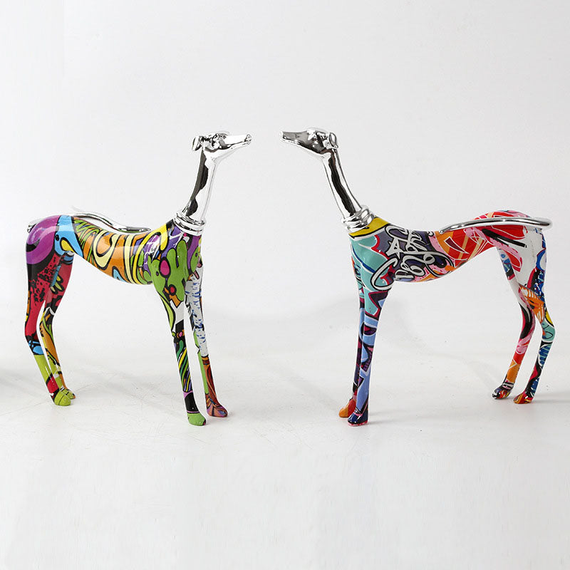 Abstract Dobermann Colorful Plating Sculpture - HOUSYE