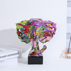 Abstract Elephant Head Colorful Resin Statue - HOUSYE