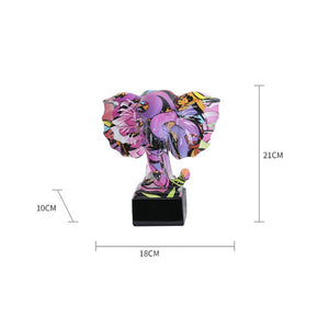 Abstract Elephant Head Colorful Resin Statue - HOUSYE