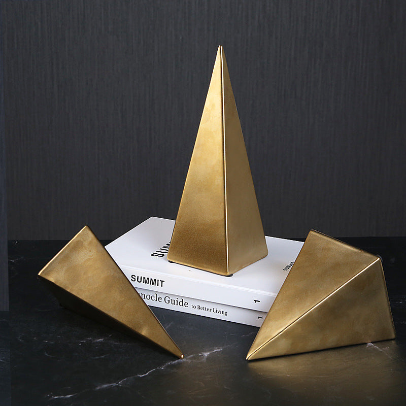 Simple Golden Ceramic 3d Triangle - HOUSYE