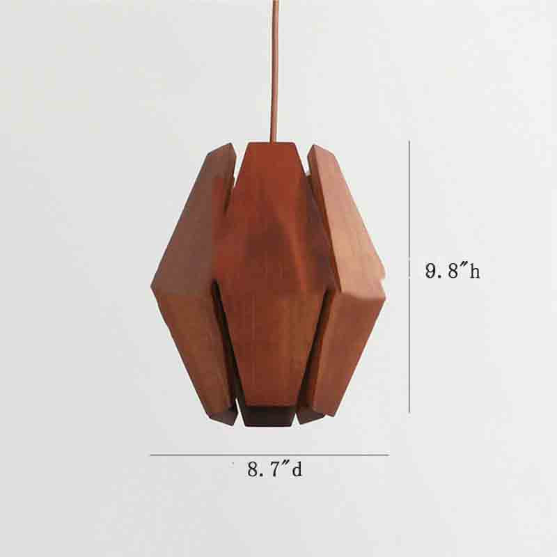 Bar Polyhedral Wooden Pendant - HOUSYE