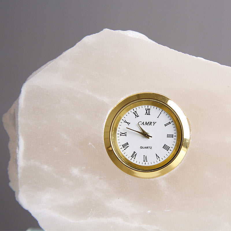 Light Luxury Natural Spar Table Clock Hotel Home Decoration - HOUSYE