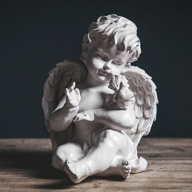 Modern Gold and White Angel Resin Crafts - HOUSYE