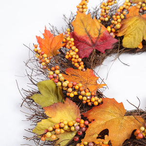 Christmas Rattan Maple Leaf Wreath - HOUSYE