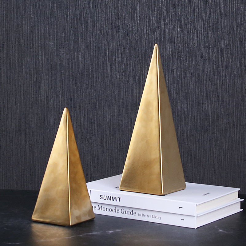 Simple Golden Ceramic 3d Triangle - HOUSYE