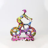 Bicycle Riding People Colorful Sculpture - HOUSYE